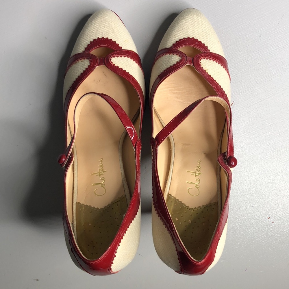 πHPπCole Haan Nike Air canvas/red heels - Picture 3 of 7